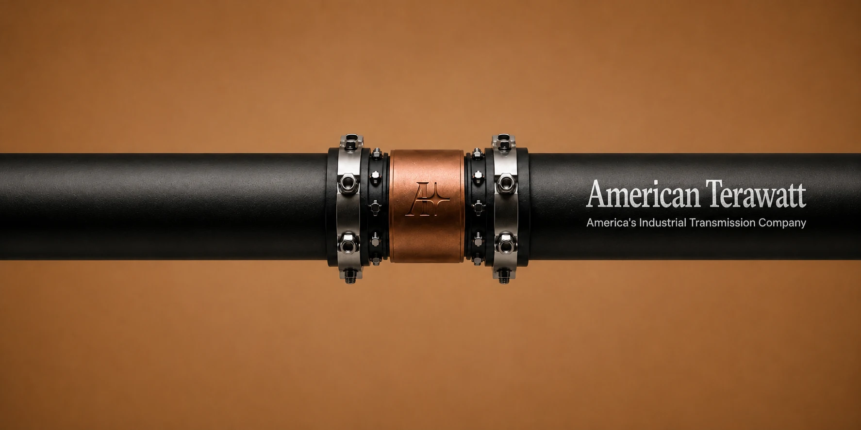 American Terawatt wordmark on industrial pipework