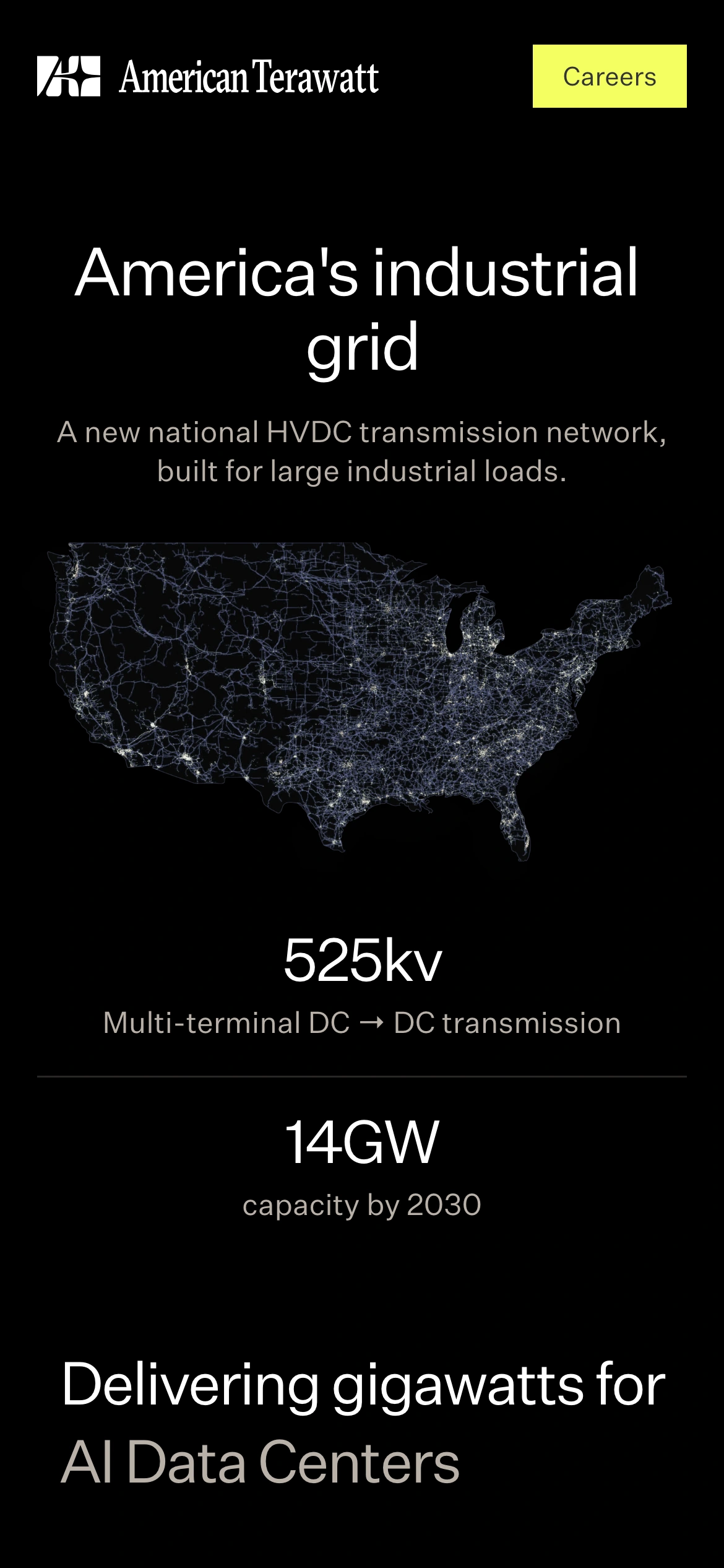 American Terawatt website · mobile home