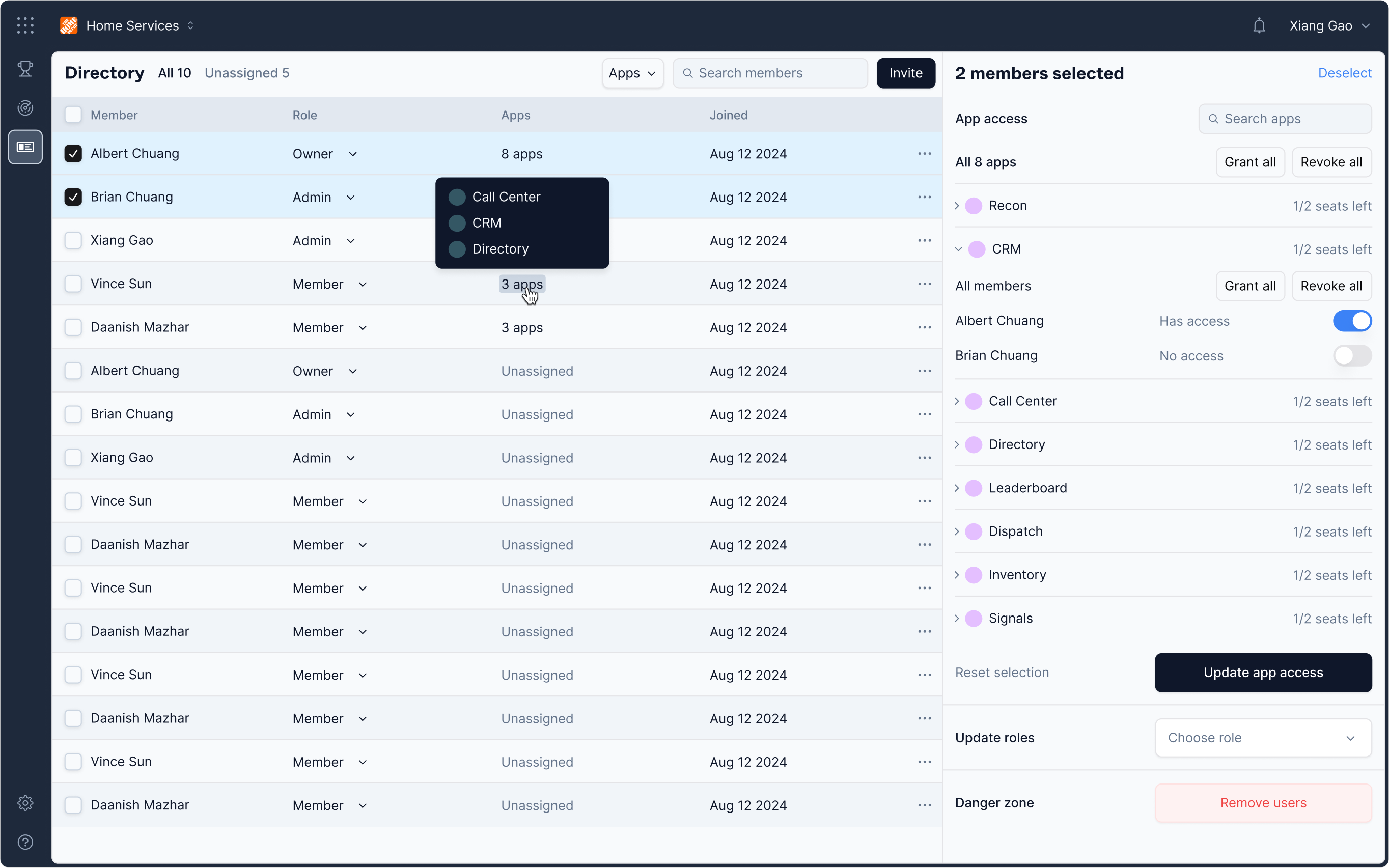 Permissions & access
